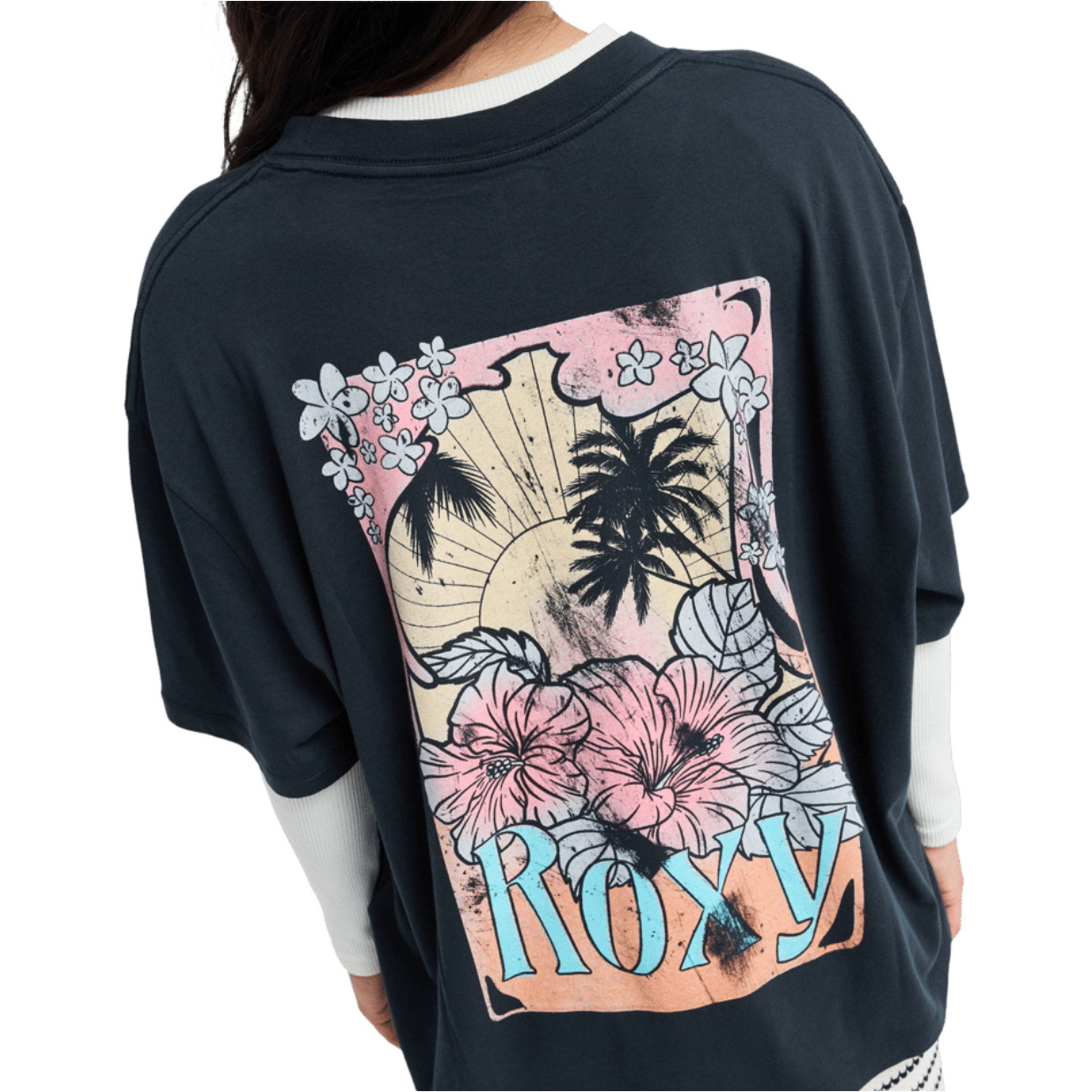 2026 Roxy Womens Talloversize Washed Tee ERJZT06081 - Anthracite